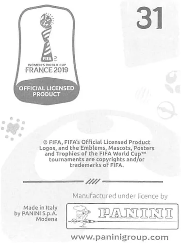 Vista 2 de Panini FIFA Francia - Calcomanías para álbumes de la Copa Mundial Femenina 2019 (solo adhesivo individual) Fútbol #31 Aissatou Tounkara Francia 2