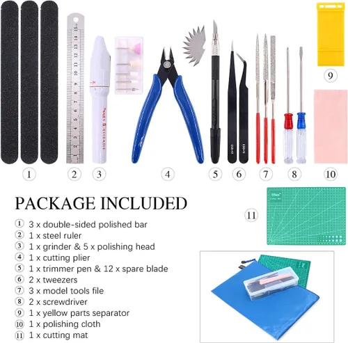 Vista 7 de Keadic 29 Uds Modeler Herramientas Básicas Craft Set Modelo Herramientas Kit Hobby Building Kit para Modelo Profesional Montaje Construcción