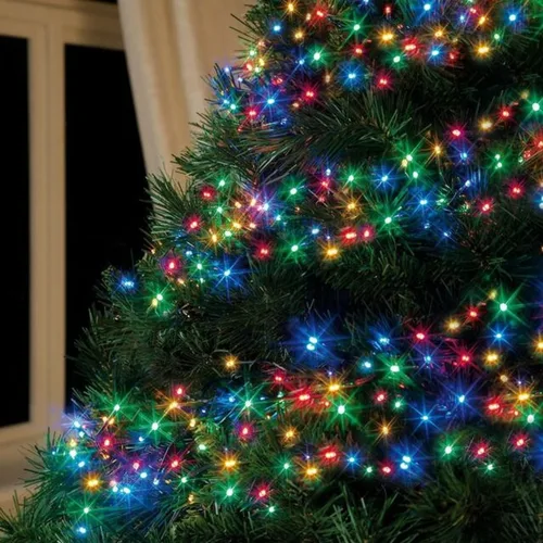 Vista 5 de FUNPENY - Cadenas de luces de Navidad multicolores, paquete de 4, total 64 pies, 200 luces LED, tira de luces mini operadas con batería con 8 modos