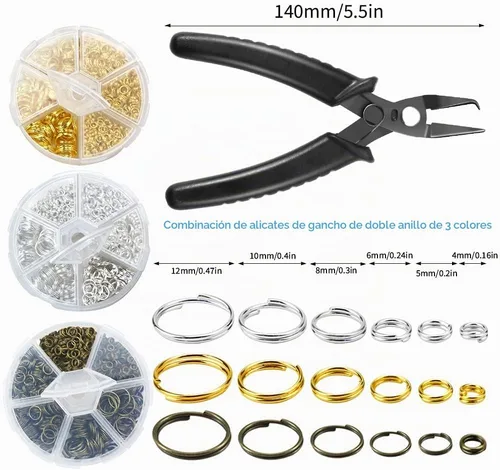 Vista 3 de FSWCCK 2070 anillos de salto divididos surtidos, alicates de doble anillo