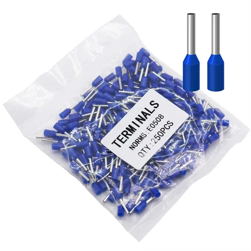 Vista 50 de Fidioto Terminales de Casquillos de Alambre 6AWG, 250 piezas de conectores de casquillos negros 6AWG para uso eléctrico, industrial, químico