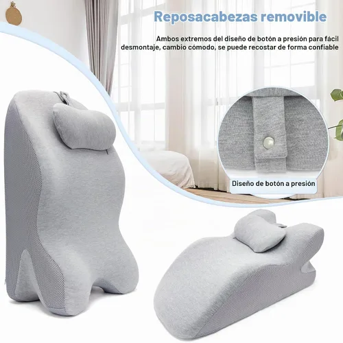 Vista 5 de Generic Almohada Cuña Triangular Ergonómica de Espuma Viscoelástica para Adultos para Cabecero de Cama para Sentarse, Alivio del Dolor de Espalda