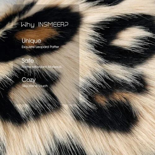 Vista 2 de INSMEER 1 funda de almohada con estampado de leopardo verdadero, fundas de almohada decorativas de piel sintética de leopardo, fundas de almohada