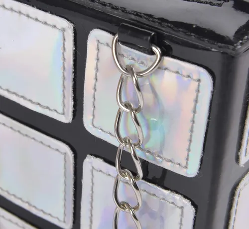 Vista 6 de QZUnique Bonito bolso con forma de cubo para mujer bolso de mano mágico con correa de hombro súper larga