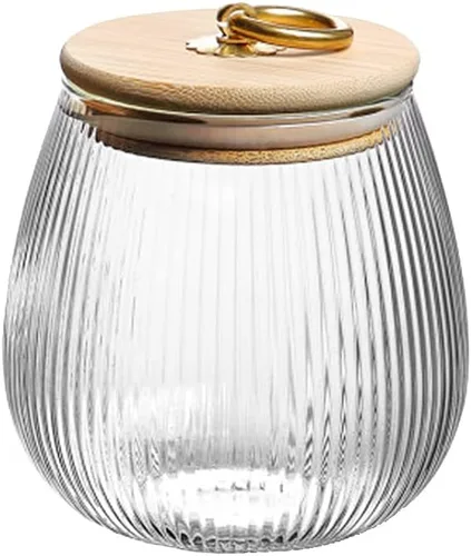 Vista 10 de Tarro de vidrio para dulces Recipiente de almacenamiento de alimentos Tarro para té y granos de café con tapa de madera sellada, 13oz, 400ml