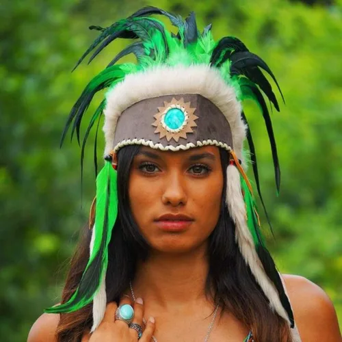 Vista 26 de Novum Crafts Tocado de plumas Inspirado en indios nativos americanos Elige