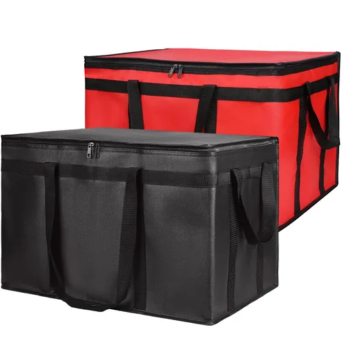 Vista 25 de Paquete de 1 bolsa aislada para entrega de alimentos con parte inferior dura, calentadores de alimentos comerciales XXXL para Uber Eats/Doordash
