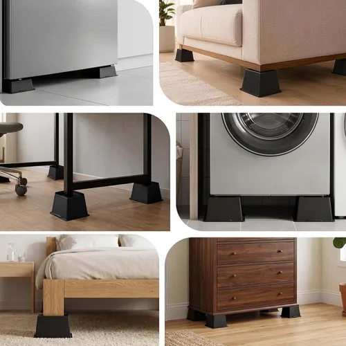 Vista 8 de MYMULIKE Elevadores de cama de 3 pulgadas, resistentes, elevadores de muebles de gran tamaño de 3 pulgadas, soporta 6000 libras, bloques