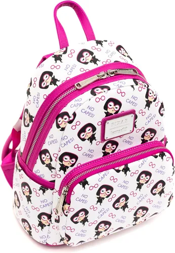 Vista 5 de Loungefly Mini mochila, Disney The Incredibles, Edna Mode"Sin capas!", Varios colores, Mini mochila