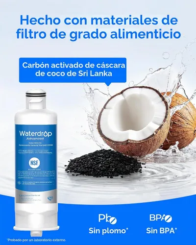 Vista 6 de Waterdrop WDS-F45 Filtro de agua, repuesto para Samsung® DA97-17376B