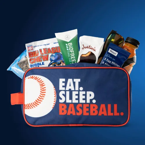 Vista 3 de ChalkTalkSPORTS Bolsa de accesorios de béisbol Kit de bolsa de viaje Dopp Eat Sleep Baseball