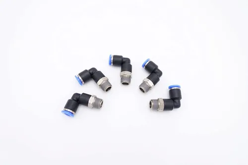 Vista 18 de Accesorio de Conexión por Empuje 1/2" Tubo OD x 1/2" Rosca Macho NPT, Codo Neumático Macho para Línea de Aire y Agua de 90 Grados con Giratorio
