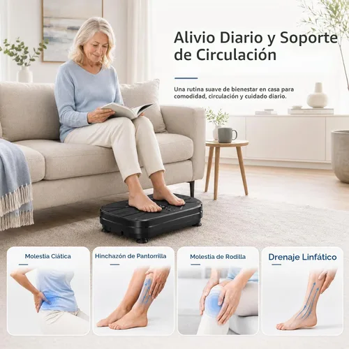 Vista 6 de Placa de vibración de cuerpo entero para drenaje linfático, 990 niveles de Plateado