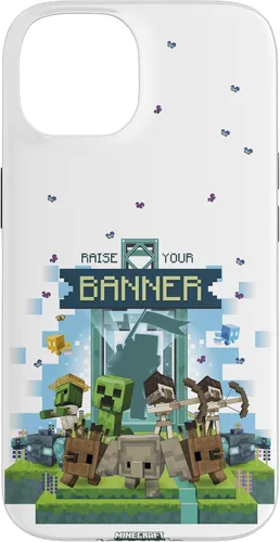 Vista 4 de Minecraft Legends Raise Your Banner Mobs Group Shot - Carcasa para iPhone 17