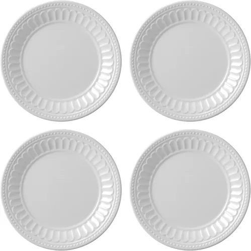 Vista 6 de UP Chateau - Platos redondos de melamina para postre, platos pequeños para servir, para aperitivos, aperitivos y guarniciones, arena, 6 pulgadas
