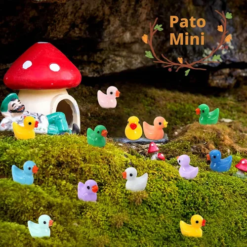 Vista 6 de 220 piezas de mini patos de resina, patos pequeños para jardín, ornamento de micro paisaje, casa de muñecas, broma de Navidad, Halloween 11