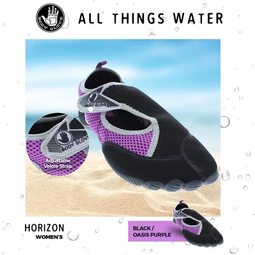 Vista 4 de Body Glove Zapatos de agua para mujer (lago, aeróbicos, natación, deportes acuáticos, playa, zapatos de agua para mujer), zapatos de agua negros