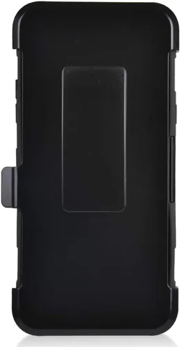 Vista 5 de Compatible con LG G8 ThinQ - Funda híbrida para teléfono con soporte y clip para cinturón - CV1 Negro