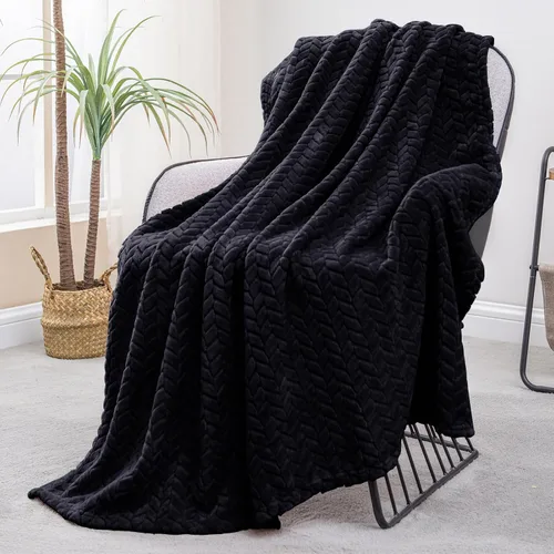 Vista 10 de Exclusivo Mezcla Manta de forro polar gris claro tamaño Queen para cama, 90 x 90 pulgadas, suave y acogedora manta decorativa 3D de franela