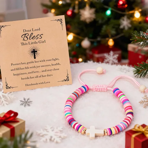 Vista 67 de Regalos navideños para niños, niñas adolescentes, mujeres, linda pulsera de cruz para niñas, regalos de Navidad cristianos para mujeres, ideas