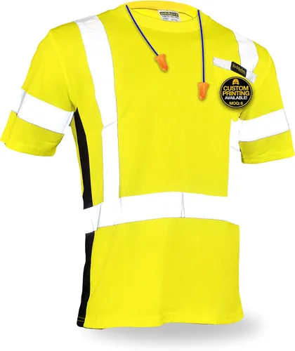 Vista 8 de KwikSafety - Charlotte, NC - Camisa de seguridad de manga corta OPERATOR [cinta reflectante sólida] Clase 2 Cumple con ANSI OSHA