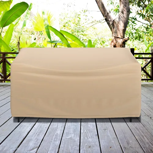 Vista 8 de GOFLAME Funda para sofá de patio de 2 plazas, funda resistente para sofá de exteriores, con rejillas de ventilación, asa y hebilla, resistente al