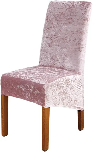 Vista 23 de Fundas para silla de terciopelo triturado, fundas protectoras elásticas y extraíbles para sillas XL, para comedor, ceremonia, banquete, boda Negro