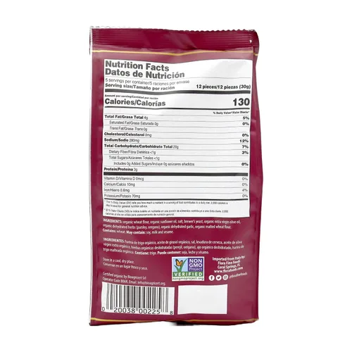 Vista 2 de Flora Foods - Mini tostadas de bruschette orgánicas (ajo y hierbas), importadas de Italia, pan para bruschetta