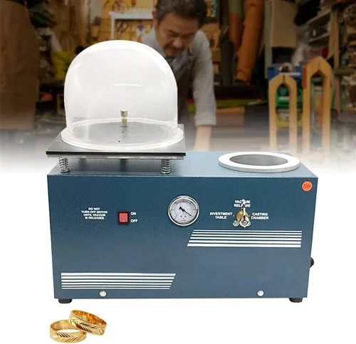 Vista 2 de Combinación de fundición de cera perdida de joyería de 375W Máquina de fundición combinada 2L Máquina de succión al vacío Máquina de fundición