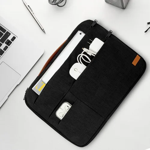 Vista 4 de KINGSLONG Funda para laptop de 13.3 pulgadas, bolsa delgada a prueba de golpes, funda de transporte para computadora compatible con MacBook Air/Pro