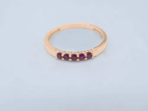 Vista 26 de Dazzlingrock Collection Anillo de boda redondo de 5 piedras preciosas o diamantes para mujer en oro macizo de 10 K/14 K/18 K