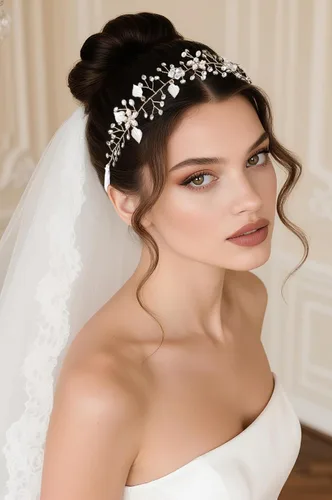 Vista 3 de Coucoland - Diadema de niña de hadas para primera comunión; tiara de corona de cristal, accesorio para el cabello de bebé, diadema para novias