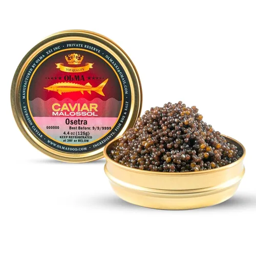 Vista 11 de Envío nocturno Olma Osetra Black Caviar, 1 oz/28g, grado superior Caviar Osetra Malossol premium con sabor rico y refinado; ideal para blinis