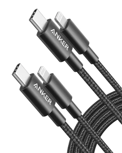 Vista 17 de Anker Nuevo Cable de Nylon USB C a Lightning, Certificado MFi de Apple para iPhone Serie 14, y Más (1 pie, Negro)