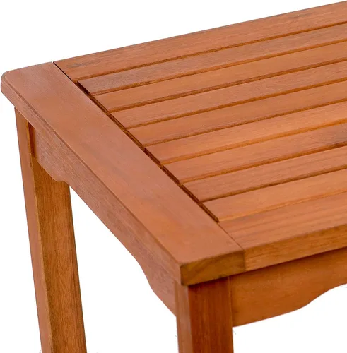 Vista 5 de Amazonia Mesa auxiliar cuadrada y duradera Roma Madera de eucalipto Ideal para exteriores e interiores