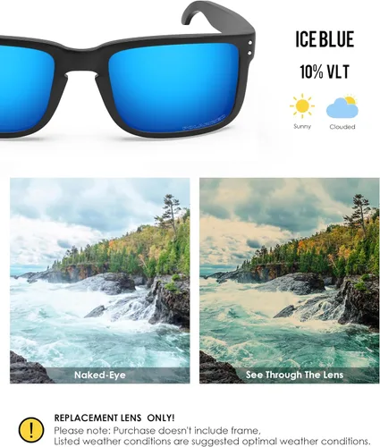 Vista 3 de BLAZERBUCK Lentes de repuesto para gafas de sol Oakley Holbrook OO9102Holbrook Asian Fit OO9244Holbrook Mix OO9384