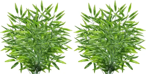 Vista 8 de Grand Verde Ramas de árbol de bambú de 23 pulgadas de largo, plantas artificiales de vegetación sintética, hojas de seda verde a granel, decoración