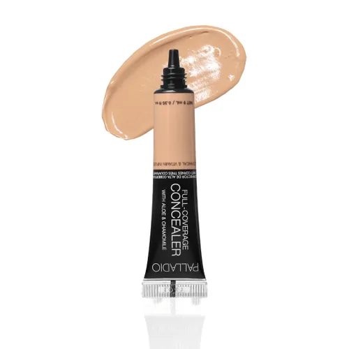 Vista 2 de Palladio Corrector de cobertura completa – Fórmula cremosa para rostro y debajo de los ojos, disfraza ojeras, manchas, líneas finas, unifica el tono