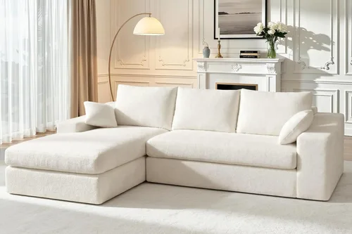 Vista 54 de HABUTWAY Sofá modular modular de 101 pulgadas con asiento profundo, moderno sofá convertible en forma de L, sofá tapizado con diván para sala