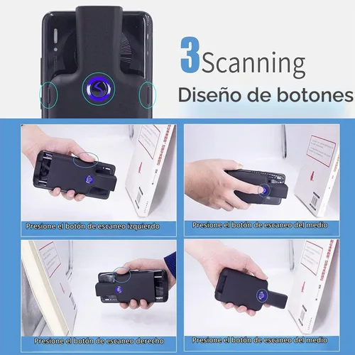 Vista 3 de Symcode Clip de código de barras portátil con Bluetooth - 1D 2D QR lector de código de barras, PDF417, matriz de datos, Maxicode, conexión