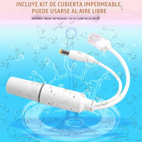 Vista 2 de POE Splitter 48V a 12V Power Over Ethernet Adaptador divisor impermeable, 12 W (máx.), conector CC de 0.217 x 0.083 in, IEEE 802.3Af/at, adecuado
