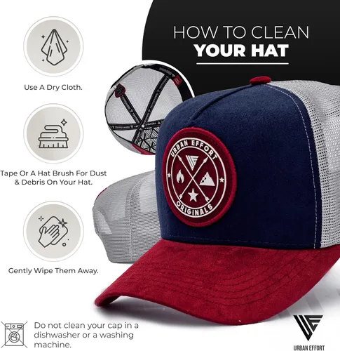 Vista 17 de Urban Effort Gorra trasera de malla, para hombres y mujeres, gorra de béisbol de 5 paneles, gran cierre a presión para caza y senderismo