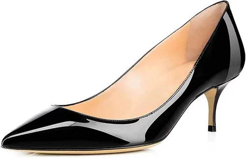 Vista 2 de Axellion Zapatos de tacón para mujer, zapatos de tacón de gatito, punta puntiaguda, tacón alto sin cordones para vestir de oficina
