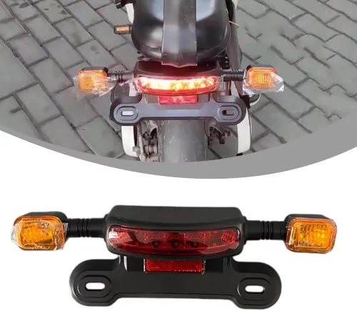 Vista 5 de Luz trasera LED 3in1 Luz trasera de bicicleta eléctrica LED Luz trasera de señal de giro de bicicleta eléctrica Lámpara trasera de bicicleta