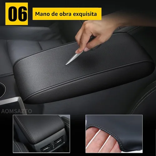 Vista 8 de AOMSAZTO Fundas de cuero negro para apoyabrazos de Grand Cherokee 2011-2021 para Jeep Cojín de consola para Grand Cherokee (no para 2022)