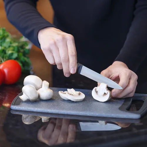 Vista 6 de Glad Juego de cuchillos con tabla de cortar, 5 piezas Cuchillos Santoku afilados y utilitarios con cubiertas de cuchillas y bloque de cortar