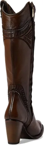 Vista 5 de Cuadra Botas altas de mujer en piel bovina con cremallera marrón
