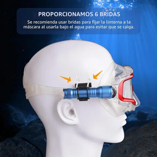 Vista 5 de ORCATORCH D560 Mini Faro de Buceo Submarino Luz Frontal 650 Lúmenes Faro de Buceo con Clip de Máscara Giratoria 360°, Faro de Respaldo Submarino