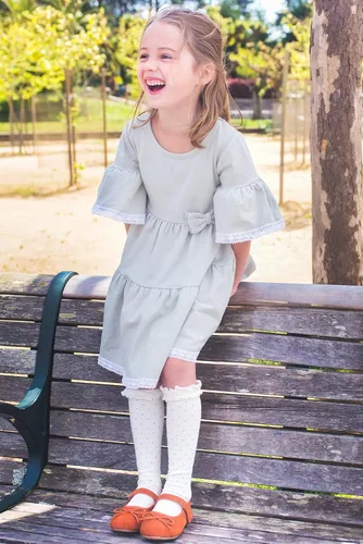 Vista 3 de Otter MOMO Zapatos planos de bailarina para niña con lazo decorativo ideales para llevar con vestido y combinan bien con flores para escuela fiestas