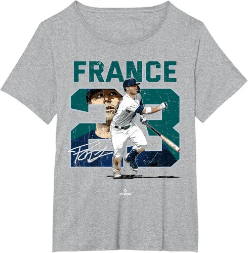 Vista 21 de Number and Portrait Ty France Seattle MLBPA Camiseta, Negro